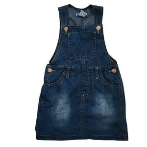 Emma & Elsa Girls Size 6 Blue Denim Skirt Bib Overalls